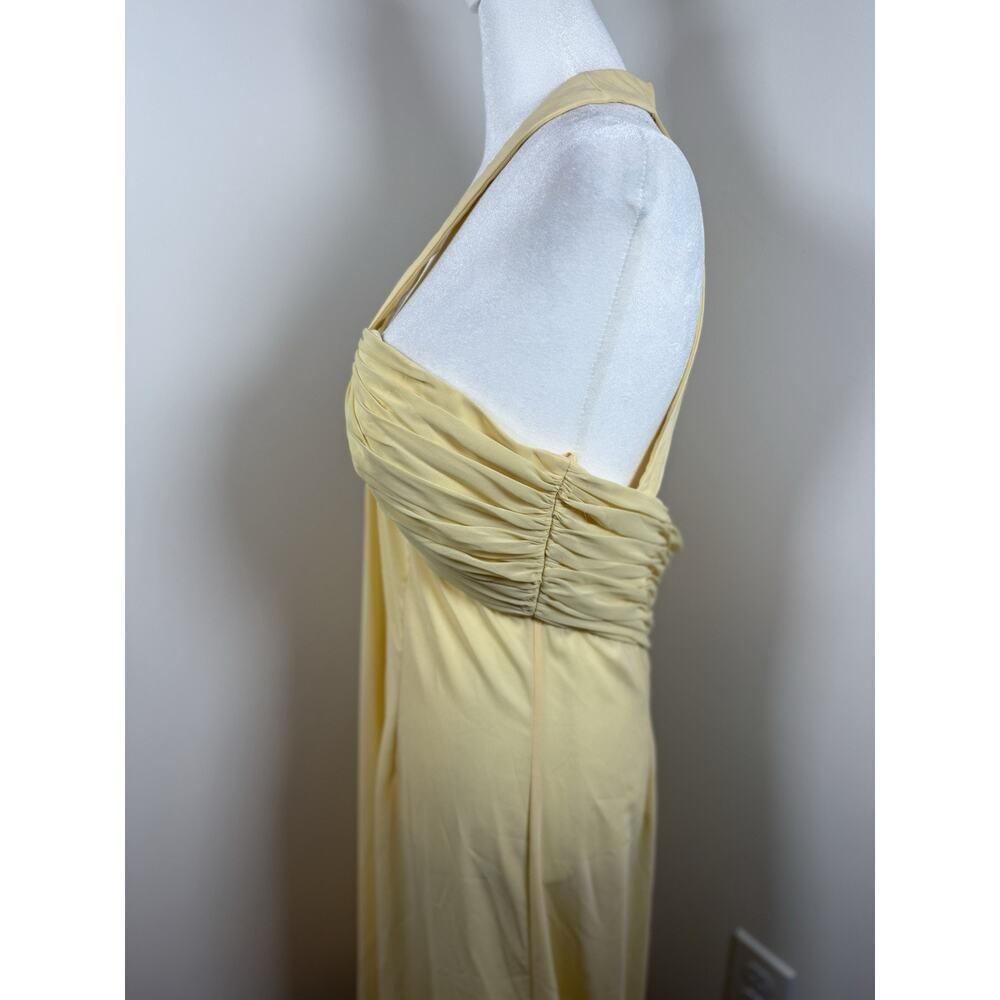 Jovani Women’s Size 12 Butter Yellow Formal Dress Gown Halter Long Classic Prom - Picture 10 of 15